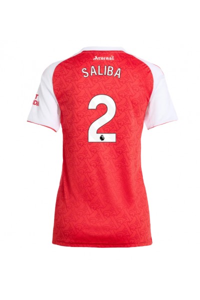 Arsenal William Saliba #2 Jalkapallovaatteet Naisten Kotipaita 2025-26 Lyhythihainen Arsenal William Saliba #2 Jalkapallovaatteet Naisten Kotipaita 2025-26 Lyhythihainen